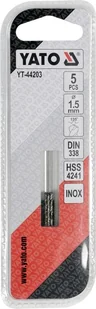 Yato WIERTŁO DO METALU HSS PREMIUM 1,5MM DO WIERCENIA W STALI INOX 5SZT YT-44203 - Wiertła - miniaturka - grafika 3