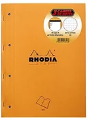 Notesy i bloczki - Rhodia 118316C 3 bloki z boku, zszywane z 80 kartkami do zdejmowania i perforowania, 4 otwory, 22,3 x 29,7 cm, 80 g, w kratkę, kolor pomarańczowy 118316C - miniaturka - grafika 1