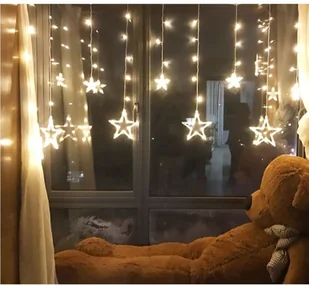 VOLTRONIC KURTYNA NA OKNO 12 GWIAZD 150 DIOD LAMPKI CHOINKOWE CIEPŁA BIEL 30010195 - Oświetlenie świąteczne - miniaturka - grafika 8