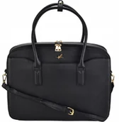 Torby na laptopy - Damska Torba Pu Na Laptopa 14'' - Czarna - miniaturka - grafika 1