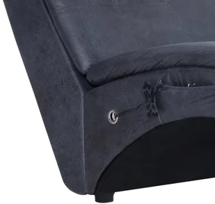 vidaXL Szezlong masujący z poduszką, szary, sztuczna skóra zamszowa - Szezlongi - miniaturka - grafika 7