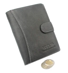 Wild Portfel Męski Skórzany Skóra Licowa Duży Pionowy Z Zapięciem 5502 - Portfele - miniaturka - grafika 4