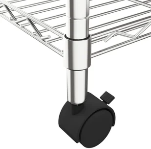 vidaXL 4-poziomowy regał na kółkach, 90x35x142 cm, chrom, 200 kg 324627 - Szafy i regały magazynowe - miniaturka - grafika 6