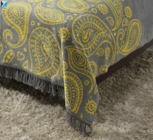 Koc 150/200cm - PANTOFELEK ( żółty / szary ) - Koce - miniaturka - grafika 5