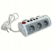Listwy zasilające - Przedłużacz Listwa Zasilająca 6 Gniazd 2xUSB - miniaturka - grafika 1