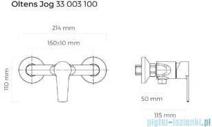 Oltens Jog prysznicowa ścienna chrom 33003100 - Baterie wannowe i prysznicowe - miniaturka - grafika 2