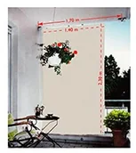 Parasole ogrodowe - Floracord 05-77-67-00P żagiel cieniujący, wymiary 230 x 140 cm, z elementami montażowymi, kolor srebrnoszary - miniaturka - grafika 1