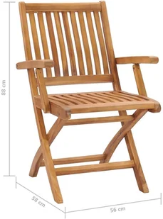 vidaXL Składane krzesła ogrodowe z poduszkami, 6 szt., drewno tekowe! 3072766 - Fotele i krzesła ogrodowe - miniaturka - grafika 11