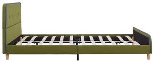 vidaXL Rama łóżka, zielona, tapicerowana tkaniną, 140 x 200 cm - Łóżka - miniaturka - grafika 4