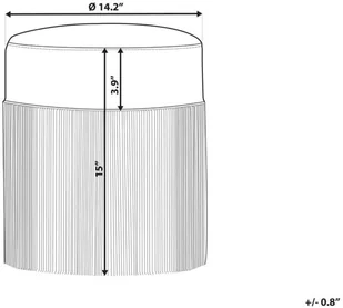 Beliani Puf z frędzlami 36 cm beżowy VIRGINIA - Taborety i hokery - miniaturka - grafika 6