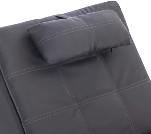 vidaXL Szezlong masujący z poduszką, szary, sztuczna skóra - Szezlongi - miniaturka - grafika 7