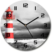 Zegary - Zegar szklany okrągły Latarnia morska - miniaturka - grafika 1