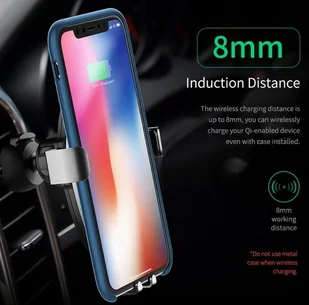 ROCK Gravity QI - Uchwyt samochodowy na kartkę z ładowarką QI - indukcyjną RCK055GRY - Uchwyty samochodowe do telefonów - miniaturka - grafika 6