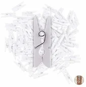 Akcesoria łazienkowe - Relaxdays mini drewniane klamerki do bielizny, zestaw 100 szt. , vintage, spinacze do bielizny, drewno, klamerki dekoracyjne, małe, majsterkowanie, zestaw dekoracyjny, retro, kolor (10024135_49) - miniaturka - grafika 1