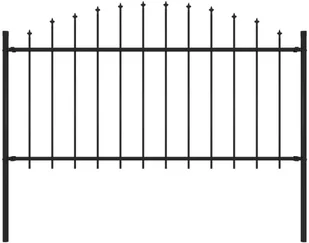 Panel ogrodzeniowy z grotami (1,25-1,5) x 1,7 m, stal, czarny - Ogrodzenia - miniaturka - grafika 4