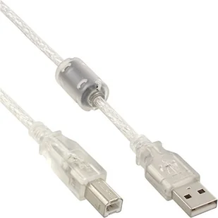 InLine Kabel USB Ferrytowy USB A/B 0.5m Przezroczysty 34505 - Kable USB - miniaturka - grafika 2