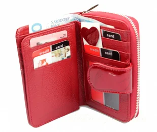 Pierre Cardin Portfel Damski Skóra Naturalna Z Suwakiem Piórnik 13 cm Lakierowany - Portfele - miniaturka - grafika 8