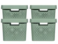 Pudła i pojemniki do przechowywania - Curver Zestaw pudełek Infinity z pokrywkami, 4 szt., 11L+17L, zielony Keter Benelux - miniaturka - grafika 1
