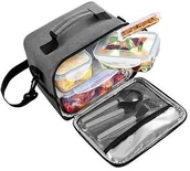 Torby i wózki na zakupy - Tescoma Freshbox Torba Termoizolacyjna Poliestrowa Z 3 Pojemnikami Na Lunch - miniaturka - grafika 1