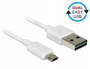 Delock Kabel Micro USB AM-BM DUAL EASY-USB 2m White 84808 - Kable komputerowe i do monitorów - miniaturka - grafika 4