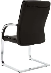 Fotel biurowy, krzesło biurowe vidaXL Krzesło biurowe, wspornikowe, czarne, sztuczna skóra - Fotele i krzesła biurowe - miniaturka - grafika 4