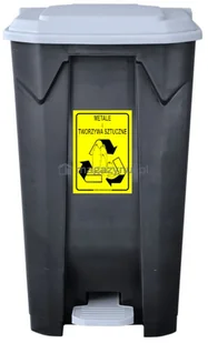 Pojemnik do segregacji odpadów z przyciskiem pojemność 100 l (wariant papier) - Kosze na śmieci - miniaturka - grafika 6