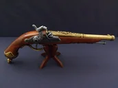 Repliki - broń - Denix SA REPLIKA PISTOLET BRESCIA NA STOJAKU MODEL 1013L+800 1013L+800 - miniaturka - grafika 1