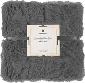 Narzuty - Narzuta na łóżko, pled 200x220 cm dwustronny koc na kanapę grafitowy HA7058 - miniaturka - grafika 1