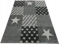 Dywany dla dzieci - Dywan w gwiazdki gwiazdy Super Verso szary 160x220 - miniaturka - grafika 1