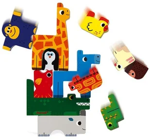 Janod Układanka drewniana piramida Zwierzęta, - Klocki - miniaturka - grafika 8