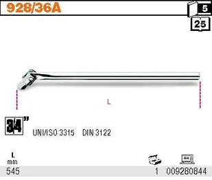 Beta POKRĘTŁO Z PRZEGUBEM DO NASADEK 3/4" 928/36A - Klucze i nasadki - miniaturka - grafika 2