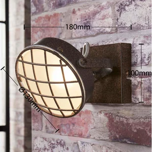 Lampenwelt com Rdzawy kinkiet LED Tamin, styl industrialny - Lampy ścienne - miniaturka - grafika 4