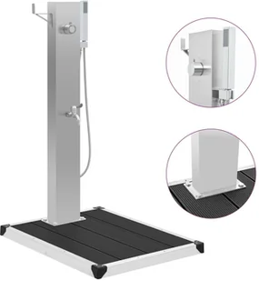 vidaXL Prysznic ogrodowy z podstawą Wpc stal nierdzewna 3051292 - Inne akcesoria do nawadniania - miniaturka - grafika 2