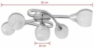 VidaXL Lampa sufitowa ze szkła opalowego dla 5 żarówek E14 241480 - Lampy sufitowe - miniaturka - grafika 7