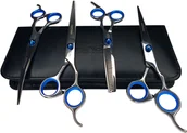 Maszynki i nożyczki dla psów - Zestaw Nożyczki Groomerskie 6,0 Zestaw 4SZT ZNS-555(6,0) - miniaturka - grafika 1