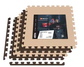 Maty do ćwiczeń - Hop-Sport Mata puzzle EVA 1cm brązowo/beżowa - 4 sztuki - miniaturka - grafika 1