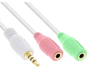 Adaptery i przejściówki - InLine 99301 W zestaw słuchawkowy adapter sieciowy, wtyczka jack 3,5 MM audio pinowa na 2 X gniazdo mini jack 3,5 MM, 1 m Czarny 99301W - miniaturka - grafika 1