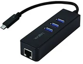 Huby USB - Logilink USB 3.0 Gigabit Adapter sieciowy (RJ45) i 3 X USB 3.0 huby i koncentratory, czarny UA0283 - miniaturka - grafika 1