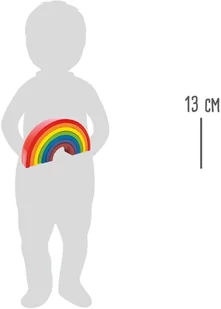 Small Foot Small Foot Drewniane Klocki Duża Tęcza Montessori 6969 - Zabawki interaktywne dla dzieci - miniaturka - grafika 4