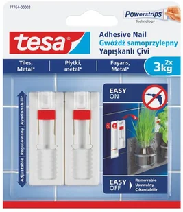 Tesa Gwoździe samoprzylepne Tesa regulowane do płytek udźwig 3 kg 2 szt. 77764-00002-00 - Taśmy klejące - miniaturka - grafika 2