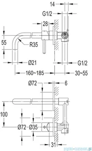Omnires Y bateria umywalkowa podtynkowa czarna/złota Y1215HBLGL - Baterie podtynkowe - miniaturka - grafika 2