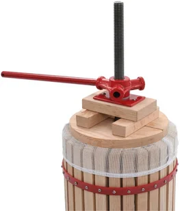 VidaXL Lumarko Prasa do winogron i owoców z workiem, 30 L, drewno dębowe 144745 VidaXL - Pojemniki kuchenne - miniaturka - grafika 3