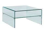 Ławy i stoliki kawowe - Unique Vente Kwadratowy stolik kawowy STILEOS - Podwójny blat - Hartowane szkło - miniaturka - grafika 1
