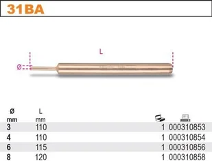 Beta WYBIJAK CYLINDRYCZNY NIEISKRZĄCY 6X115MM 31BA/6X115 - Narzędzia warsztatowe - miniaturka - grafika 2