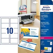 Etykiety do drukarek - Avery Zweckform Wizytówki Quick&Clean 85 x 54 mm 100 szt. 220 g satynowane śnieżnobiałe C32016-10 - miniaturka - grafika 1