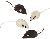 Zabawki dla kotów - Nobby 66920 plusz myszka z grzechotka, 4 sztuki - miniaturka - grafika 1