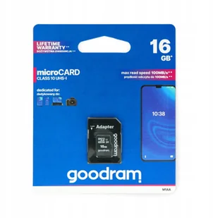 Goodram microSD Class 10 16GB + adapter (M1AA-0160R11) - Karty pamięci - miniaturka - grafika 2