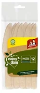 Naczynia i sztućce jednorazowe - Jan Niezbędny Zielony Dom Noże drewniane 12 szt JN 345819 - miniaturka - grafika 1