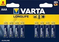 Baterie i akcesoria - Varta 8x Baterie alkaliczne Longlife LR3/ AAA VA536 - miniaturka - grafika 1
