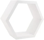 Półki do salonu - Velano Półka ścienna Heksagon biała 11.5x26x30 cm - miniaturka - grafika 1